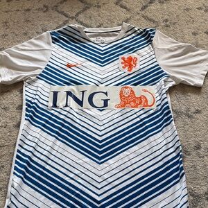 Nike Men’s  Blue and White Nederlands Jersey Shirt